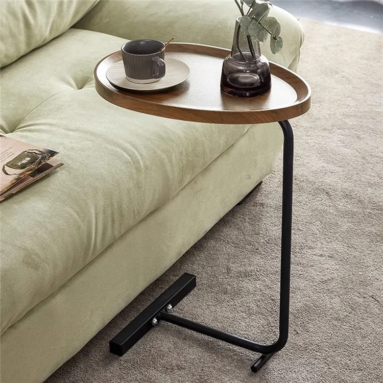 Modern Small Spaces Side Table Water Drop Shape Sofa End Table for Living Room Bedroom - Black+White Marble
