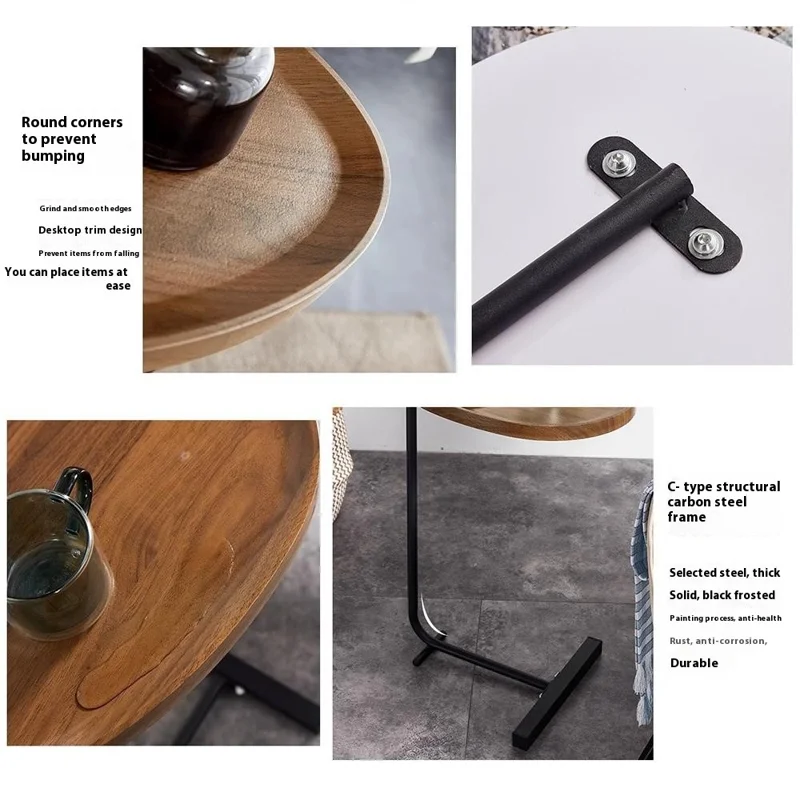 Modern Small Spaces Side Table Water Drop Shape Sofa End Table for Living Room Bedroom - Gold+White Marble