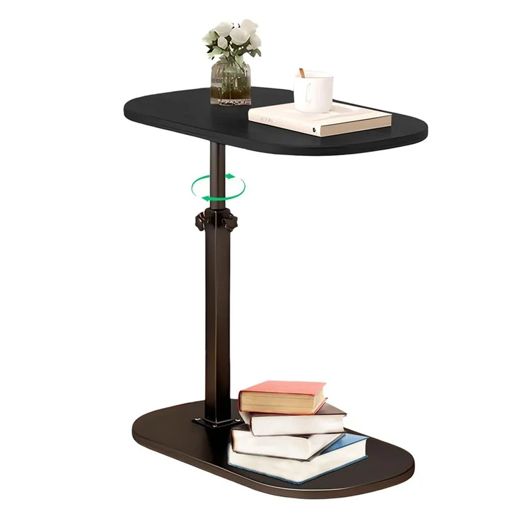 Adjustable C Shape Side Table for Sofa Bed 360 Degree Rotating Laptop Desk Portable End Table - Black