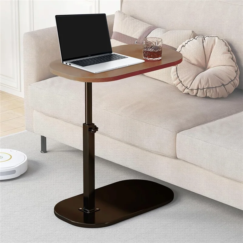 Adjustable C Shape Side Table for Sofa Bed 360 Degree Rotating Laptop Desk Portable End Table - White