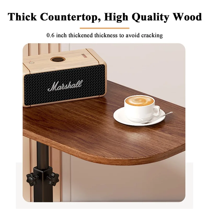 Adjustable C Shape Side Table for Sofa Bed 360 Degree Rotating Laptop Desk Portable End Table - White