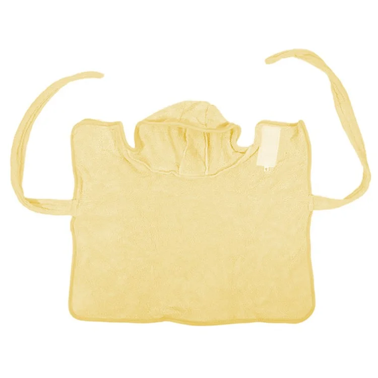 Solid Color Thick Coral Fleece Pet Bathrobe Water Absorbent Quick Drying Coat for Dogs, Size M - Yellow