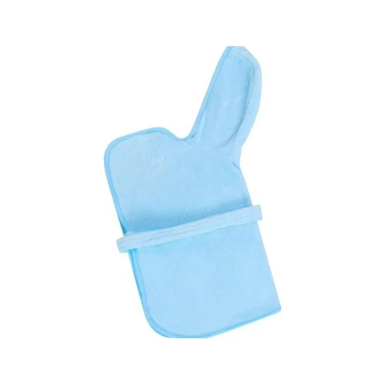 Solid Color Thick Coral Fleece Pet Bathrobe Water Absorbent Quick Drying Coat for Dogs, Size M - Blue