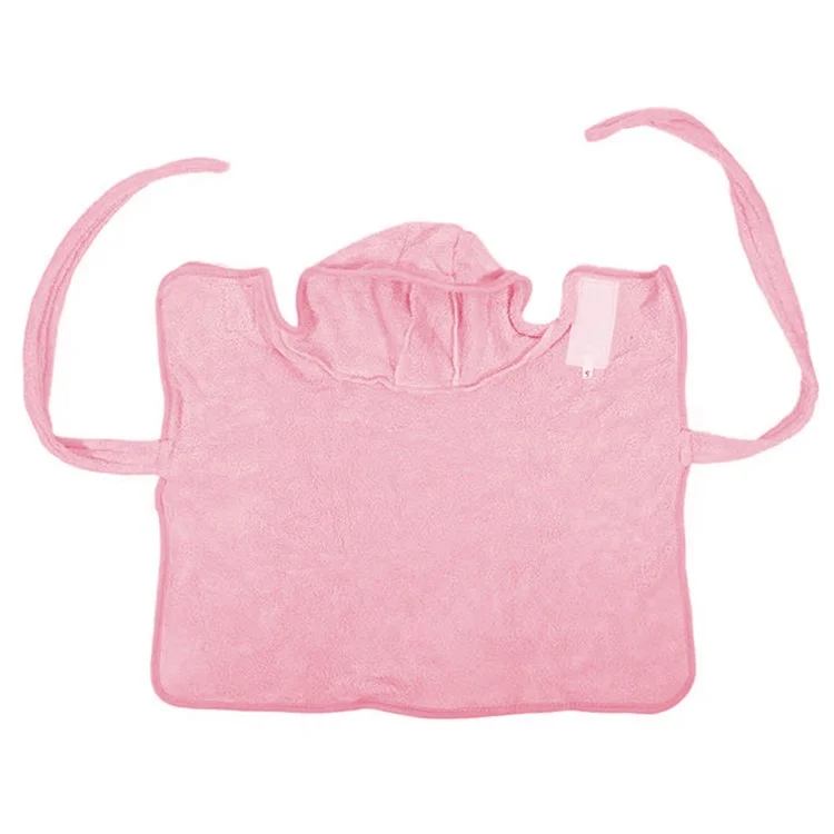 Solid Color Thick Coral Fleece Pet Bathrobe Water Absorbent Quick Drying Coat for Dogs, Size L - Pink