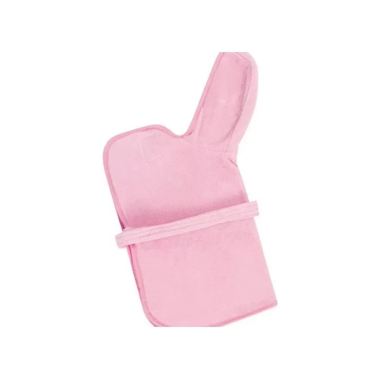 Solid Color Thick Coral Fleece Pet Bathrobe Water Absorbent Quick Drying Coat for Dogs, Size L - Pink