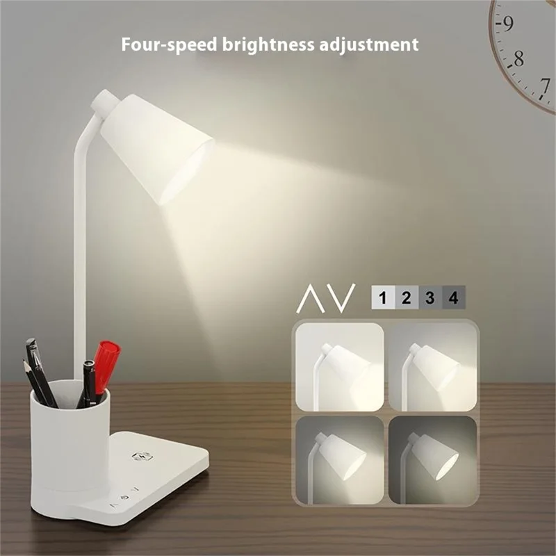Lampada da scrivania F13 LED per lettura, ricaricabile, con protezione degli occhi, 4 livelli di luminosità e controllo touch per studenti