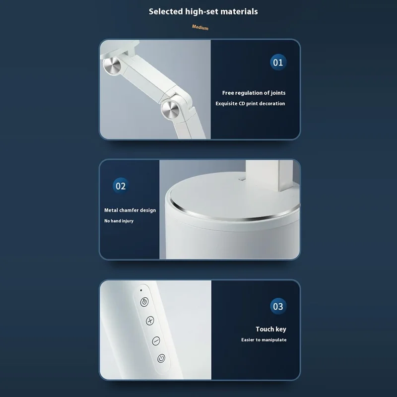 Espelho de Maquiagem TH-8 Lâmpada de Mesa LED Luz de Leitura Brilho Ajustável Luz Noturna de Duplo Uso