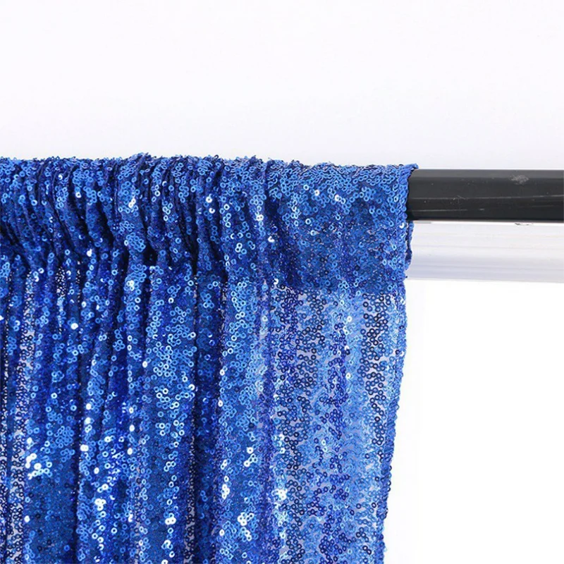 60 x 240 cm Glitzer-Stickerei Pailletten Hintergrundvorhang für Hochzeit Party Event Dekoration - Silber