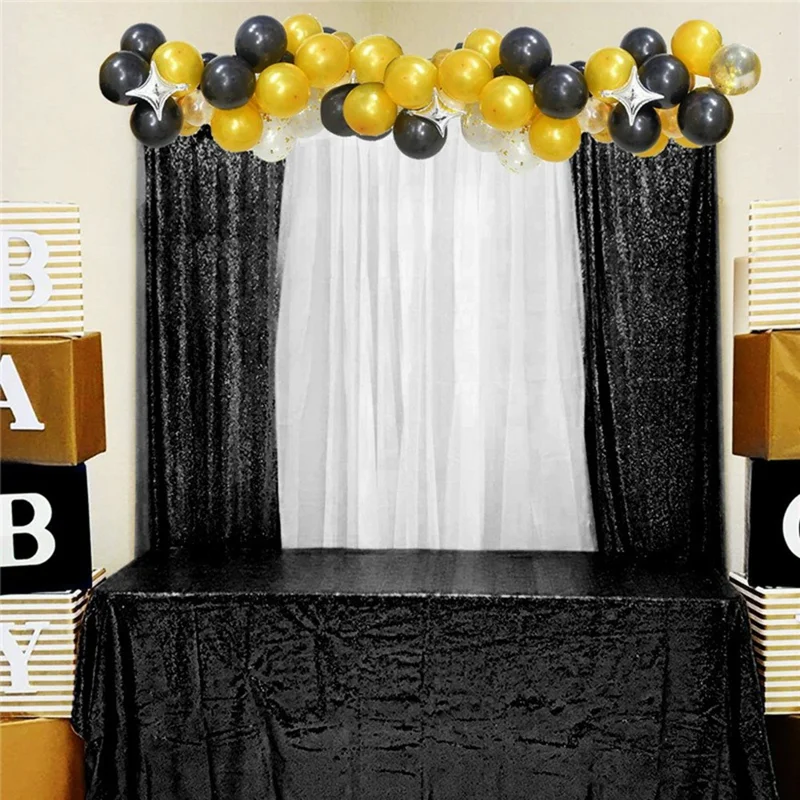60 x 240cm Glitter Embroidered Sequin Backdrop Curtain for Wedding Party Event Decoration Gift - Champagne Gold