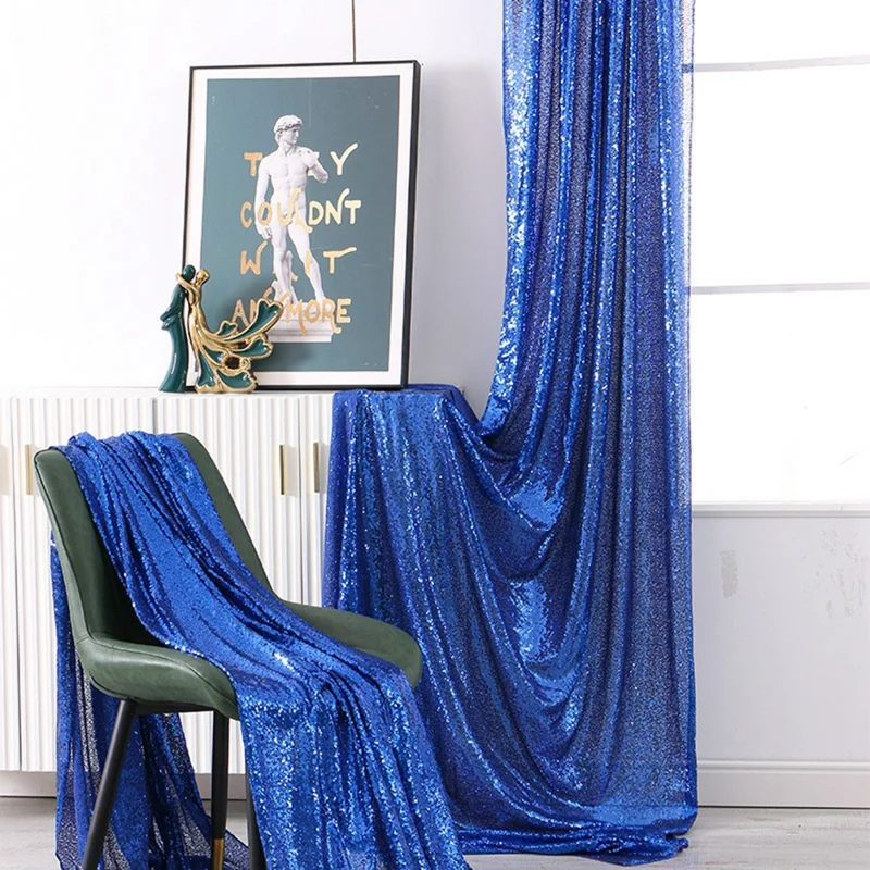 60 x 240cm Glitter Embroidered Sequin Backdrop Curtain for Wedding Party Event Decoration Gift - Champagne Gold