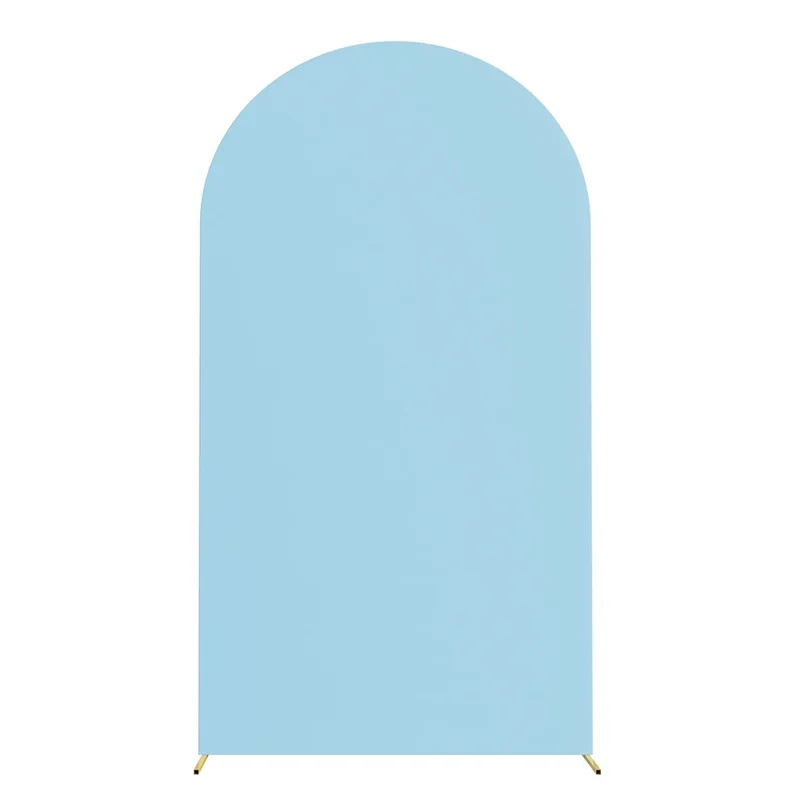 Elastic U-Shaped Arch Door Cloth Cover Decorative Backdrop for Birthday Party Wedding, 180x80cm - Sky Blue