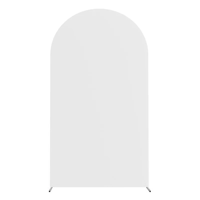 Elastic U-Shaped Arch Door Cloth Cover Decorative Backdrop for Birthday Party Wedding, 220x120cm - White