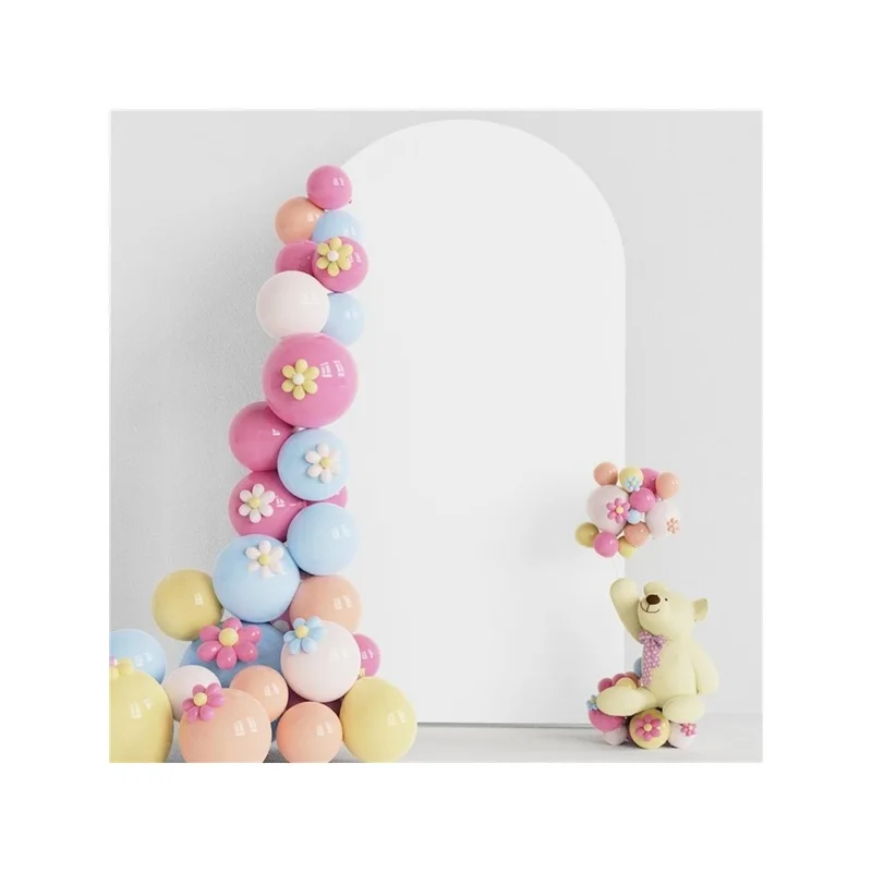 Elastic U-Shaped Arch Door Cloth Cover Decorative Backdrop for Birthday Party Wedding, 220x120cm - White