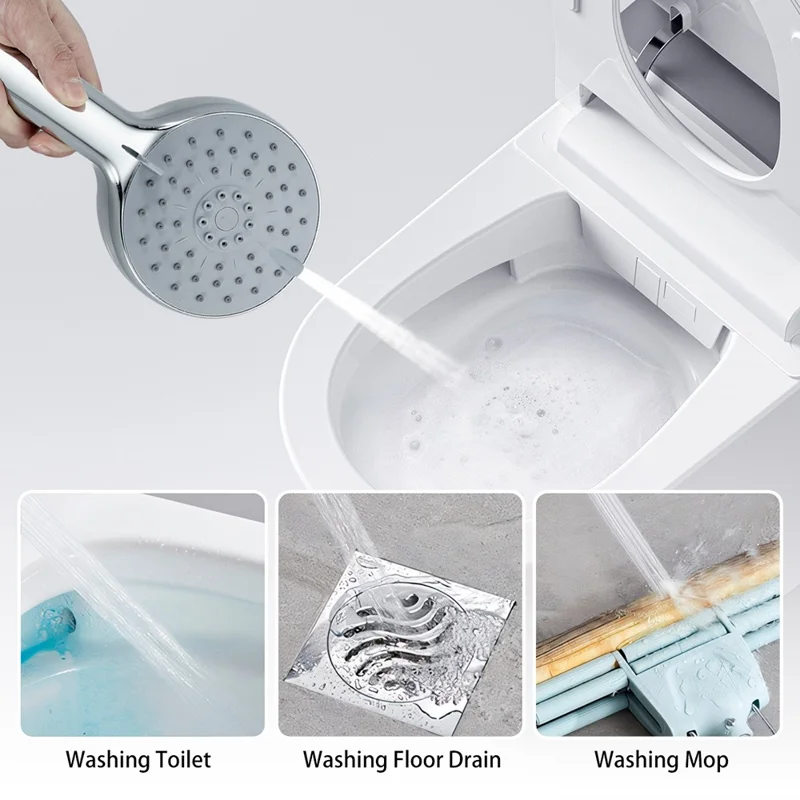 Chuveiro de Chuva Eletroplastificado de 8 Polegadas com Sistema de Chuveiro Montado na Parede com 5 Modos de Spray de Mão