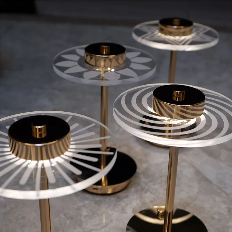 Creative Pattern Bedside Atmosphere Lamp Living Room Bedroom Iron + Acrylic Decorative Night Light Ornament - Z15-A