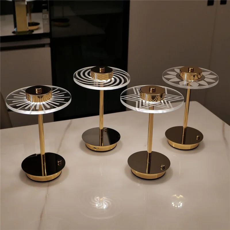 Creative Pattern Bedside Atmosphere Lamp Living Room Bedroom Iron + Acrylic Decorative Night Light Ornament - Z15-A
