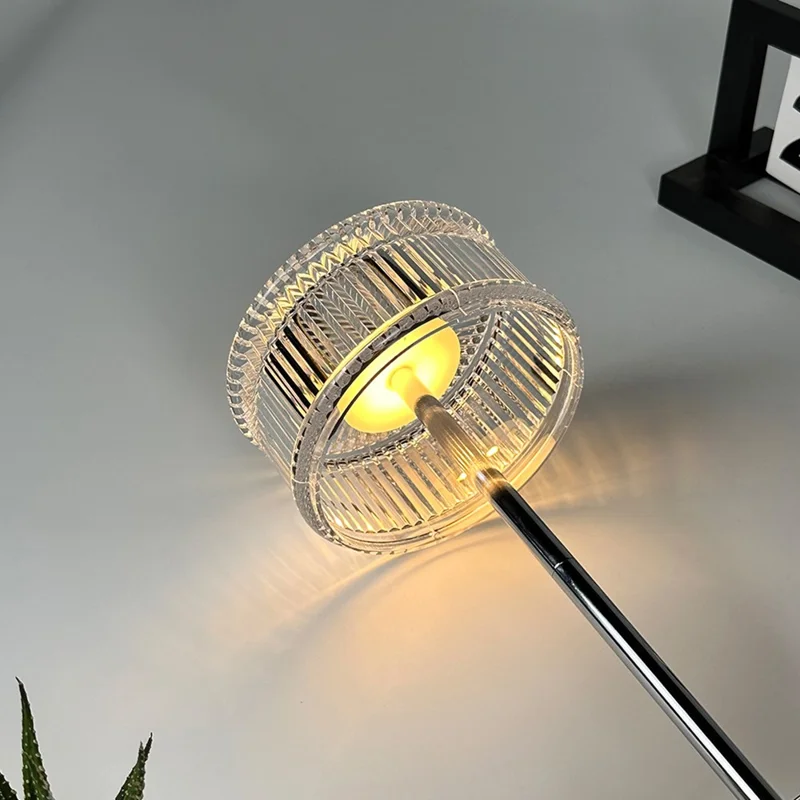 Eisen + PS Tischlampe mit Touchsteuerung, 3-Farben-LED-Nachtlicht, wiederaufladbare Stimmungsleuchte für den Nachttisch