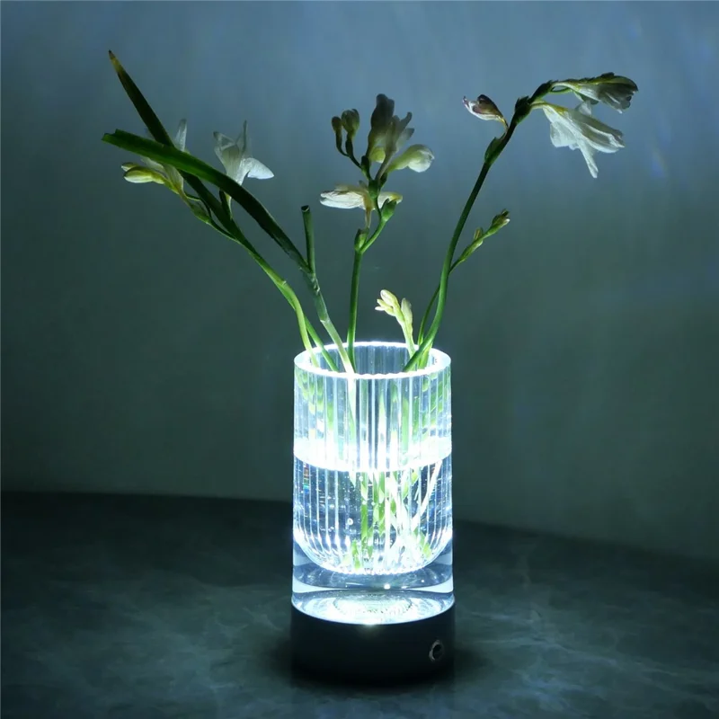 Luminária Noturna Criativa com Vaso Floral, Controle por Toque, 3 Modos de Cor para Quarto, Bar e Ambiente de Restaurante