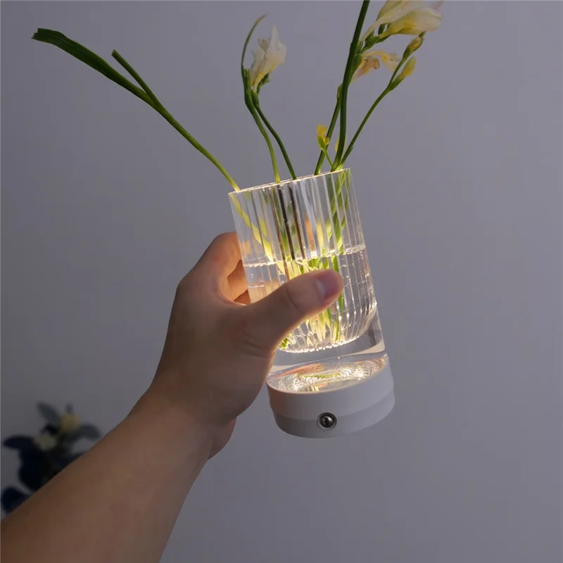 Luminária Noturna Criativa com Vaso Floral, Controle por Toque, 3 Modos de Cor para Quarto, Bar e Ambiente de Restaurante