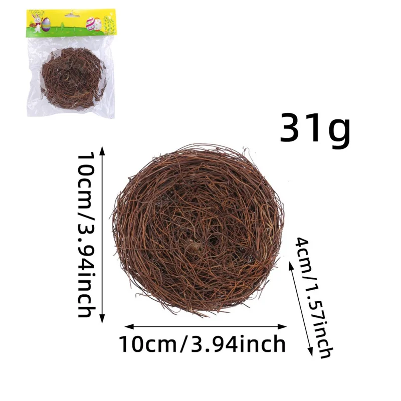 10 cm Osterdekoration Vogelnest Ornament Realistisches Zweig-Geflecht Gras Nest DIY Gartendekoration