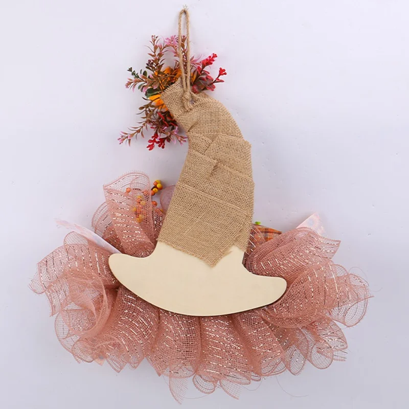 Autumn Harvest Wreath Door Hanger Sunflower Wall Decoration with Pumpkins Pinecones Dried Flowers