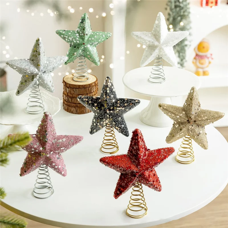 Christmas Tree Topper Foam Star Ornament Holiday Decoration Festive Home Decor, Large Size - Champagne