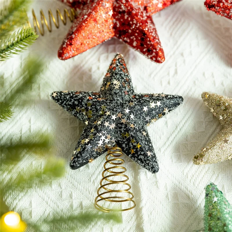 Christmas Tree Topper Foam Star Ornament Holiday Decoration Festive Home Decor, Large Size - Black
