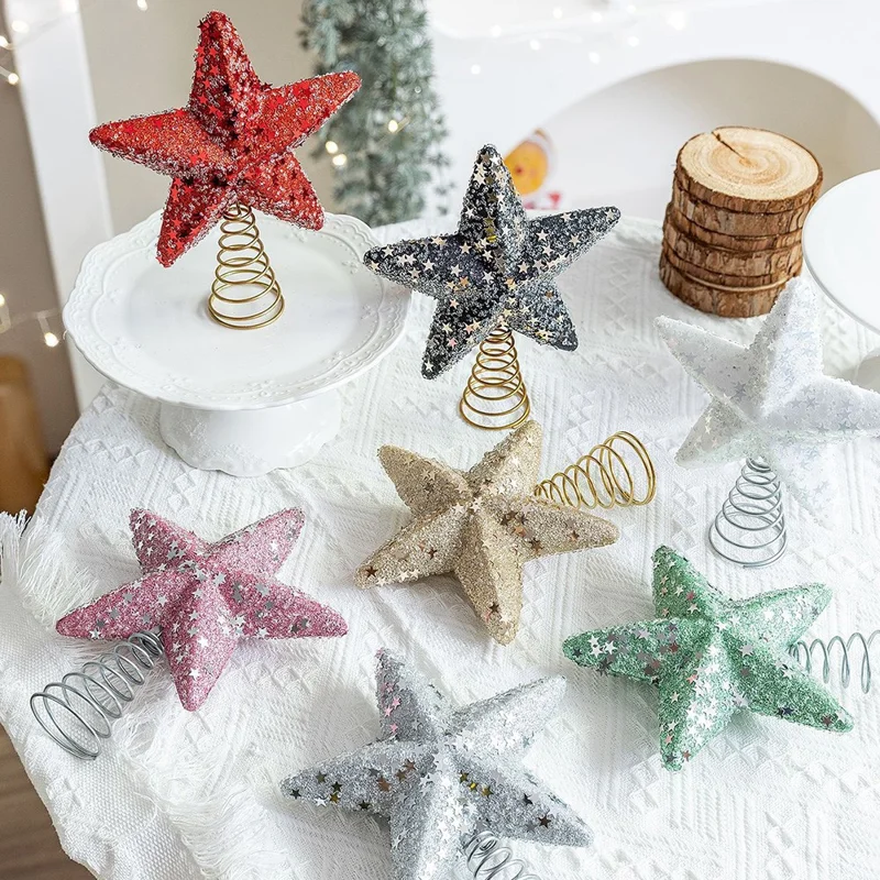 Christmas Tree Topper Foam Star Ornament Holiday Decoration Festive Home Decor, Large Size - Black