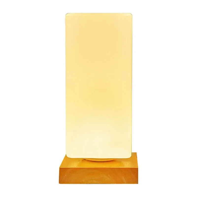 TA-004 Stepless Dimming Table LED Light Bedroom Bedside Wood Decor Night Light 3W Warm Light Night Lamp - Square Column