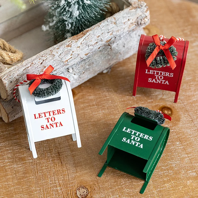 Weihnachtskranz Briefkasten-Ornament Eisenkunst Dekoration Für Weihnachtsbaum Tischdekoration - Grün