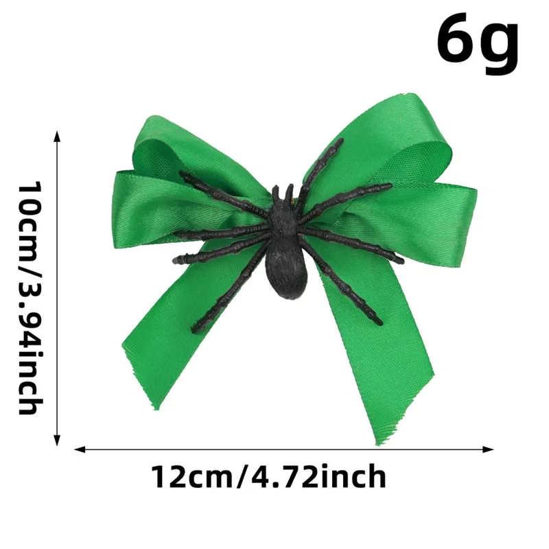 Halloween Spider Bow Hair Clip Accessory Gift For Cosplay Cute Quirky Side Clip Unique Bangs Clip - Green