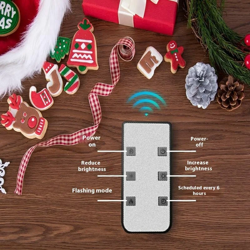 6m 12 LED Candle String Lights Outdoor Remote Control Halloween Decoration Flickering Ambiance Lighting