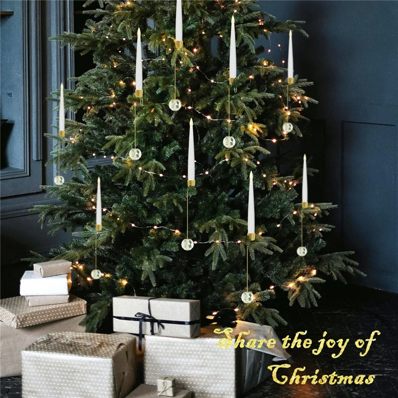 12 Candele LED di Natale per Decorazione Interna Albero di Natale con Telecomando - Sfera di Cristallo