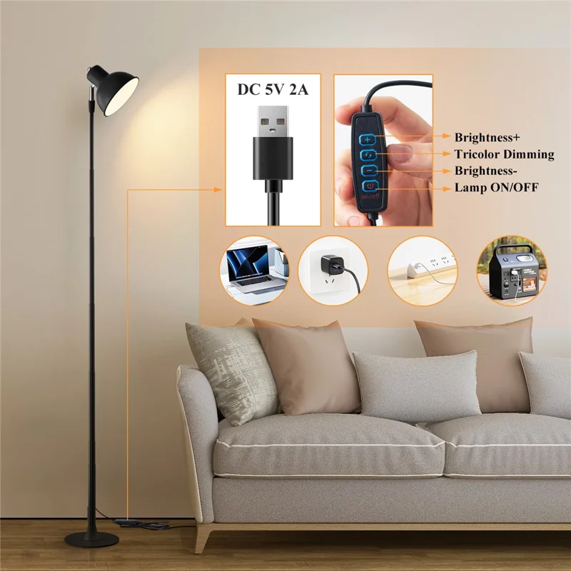 Lámpara de mesa extensible con protección ocular EFL001-P, enchufe EU, 3 temperaturas de color, regulable, negra