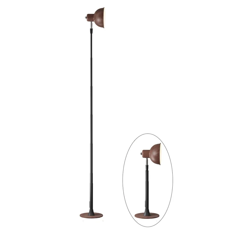 EFL001-P Extendable Iron Art Desk Lamp Study Reading Guest Room Eye Protection Water Transfer Print Light, EU Plug - Walnut Color