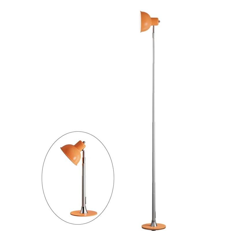 EFL001-P Lámpara de pie extensible con protección ocular, 3 temperaturas de color, regulable - Naranja, con enchufe europeo
