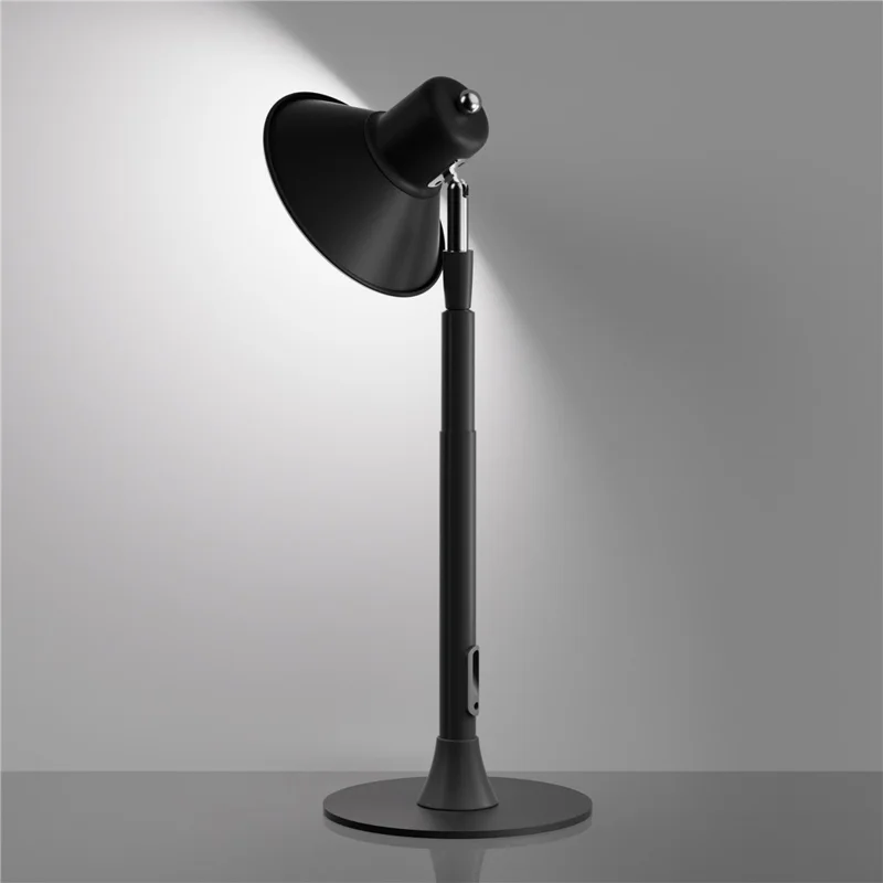 EFL002-U Lámpara de lectura extensible de arte en hierro para estudio, dormitorio de invitados, con protección para los ojos, alimentada por USB - Negro