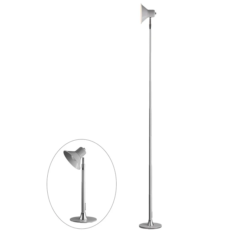 EFL002-P Extendable Iron Art Desk Lamp Study Reading Guest Room Eye Protection Table Light, EU Plug - Silver