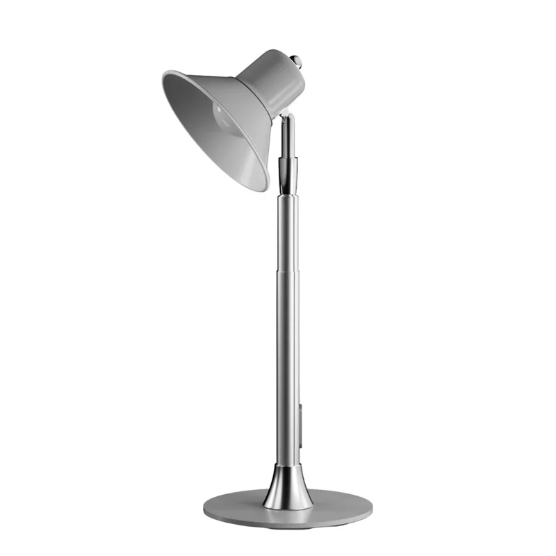 EFL002-P Extendable Iron Art Desk Lamp Study Reading Guest Room Eye Protection Table Light, EU Plug - Silver