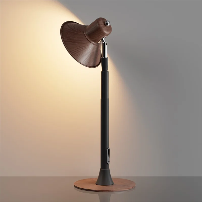 EFL002-P Lámpara de pie LED extensible con protección ocular, enchufe europeo, 3 temperaturas de color, regulable - Color nogal