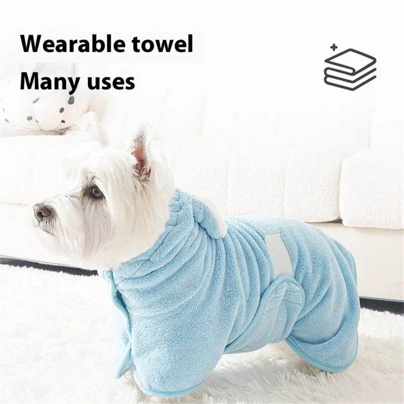 Taille M Serviette de bain rapide pour chiens chats Absorbant Peignoir en polaire à capuche pour animaux de compagnie, pour animaux de 10 à 20 kg - Jaune