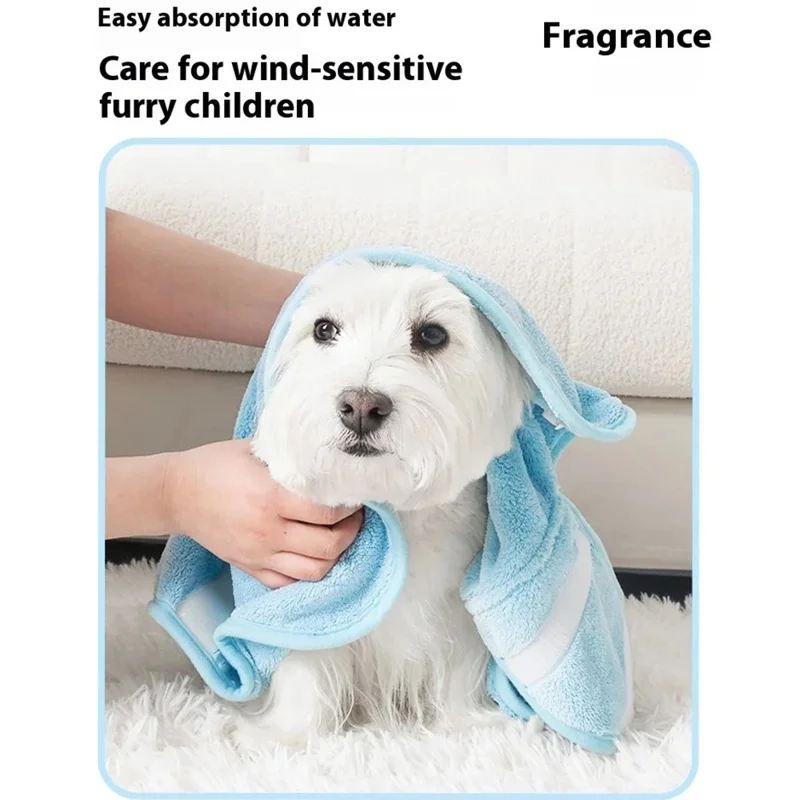 Serviette de bain rapide à séchage rapide pour chiens et chats, en polaire absorbante, avec capuche, pour animaux de compagnie de 20 à 32,5 kg - Rose