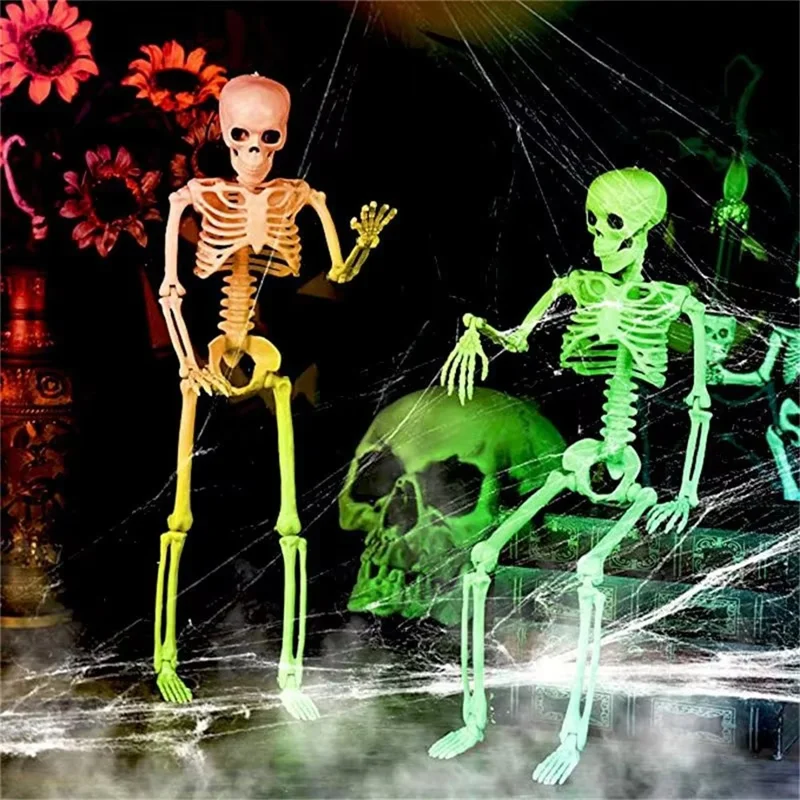 165cm Full Body Halloween Party Posable Skeleton with Movable Joints Haunted House Horror Prop Gift