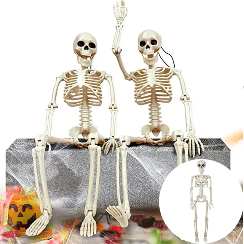 165cm Full Body Halloween Party Posable Skeleton with Movable Joints Haunted House Horror Prop Gift