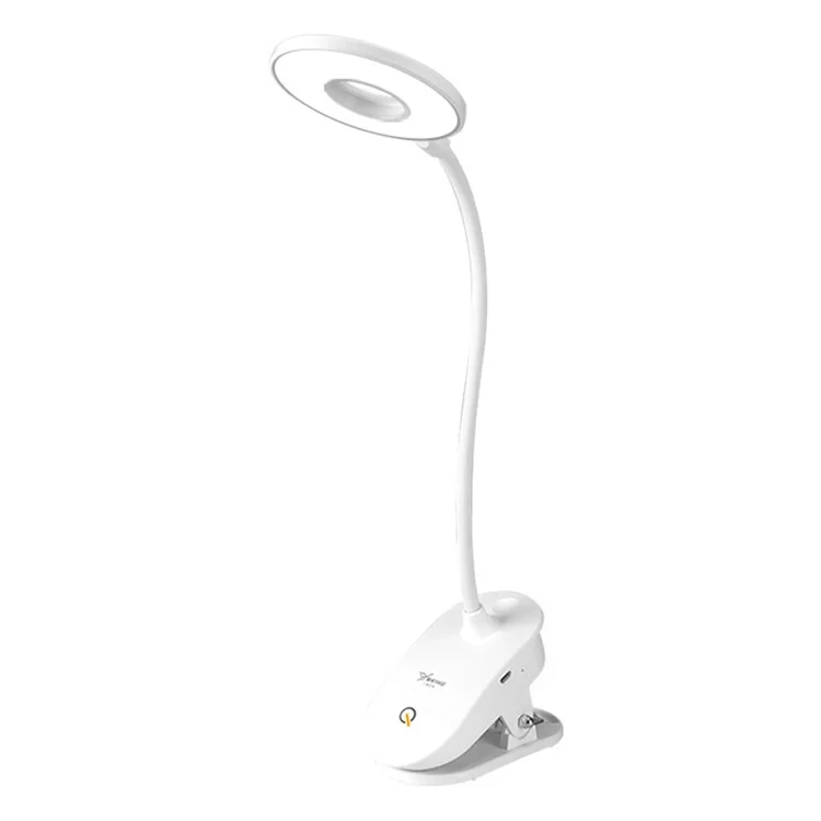 YAGE YG-8102 Lampe à pince avec protection des yeux Anneau lumineux de bureau à 3 modes de couleur - Blanc