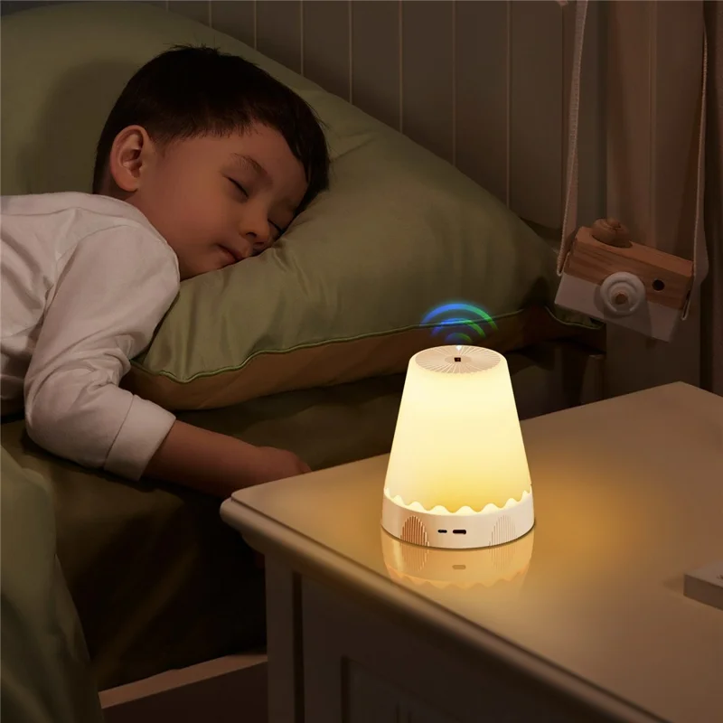 HDT001 USB Rechargeable RGB Desk Lamp Adjustable Height Gesture Sensing Dimmable Bedside Night Light - White