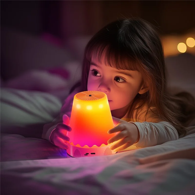 HDT001 USB Rechargeable RGB Desk Lamp Adjustable Height Gesture Sensing Dimmable Bedside Night Light - White