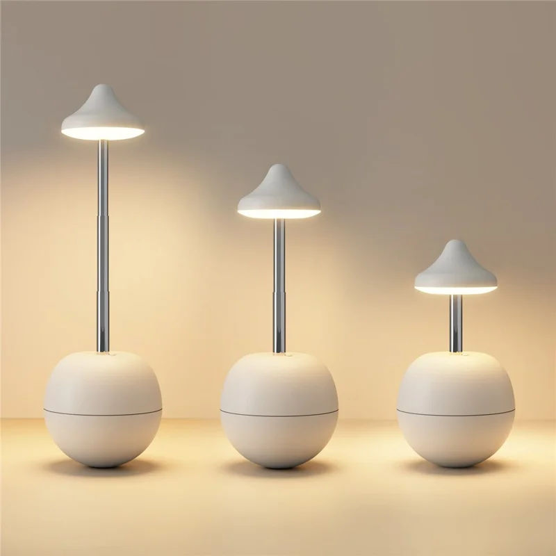 RPT001 Tumbler Design LED Nachttischlampe Höhenverstellbar Touchsteuerung Tischleuchte mit Fernbedienung - Weiß