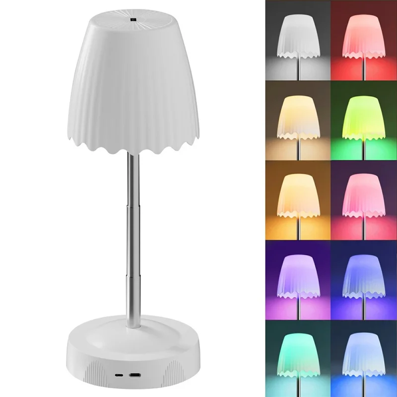 HDT003 Gesture Control Ambiance Lamp Height Adjustable Dimmable Desk Light for Bedroom Nightstand - White