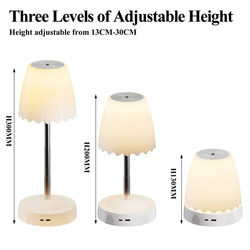 HDT003 Gesture Control Ambiance Lamp Height Adjustable Dimmable Desk Light for Bedroom Nightstand - White